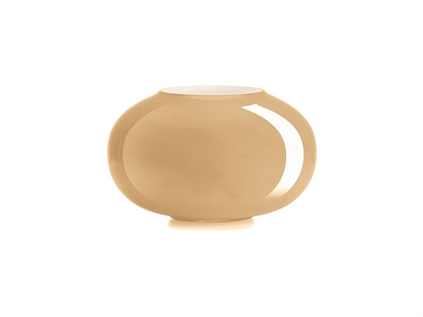 IVV Pandora vaso in vetro incamiciato esterno cognac interno biancolatte H 18 cm