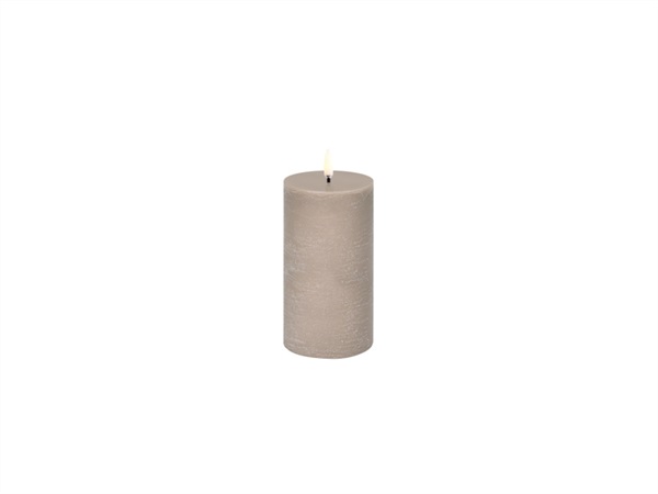 UYUNI LIGHTING Rustic, candela a colonna, sandstone, 7,8x15,2 cm