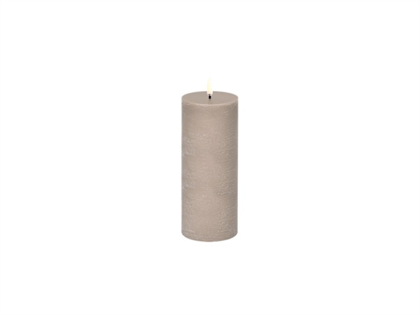 UYUNI LIGHTING Rustic, candela a colonna, sandstone, 7,8x20,3 cm