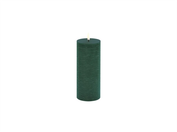 UYUNI LIGHTING Rustic, candela a colonna, pine green, 7,8x20,3 cm