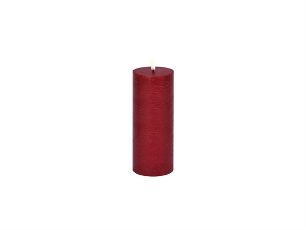 UYUNI LIGHTING Rustic, candela a colonna, carmine red, 7,8x20,3 cm