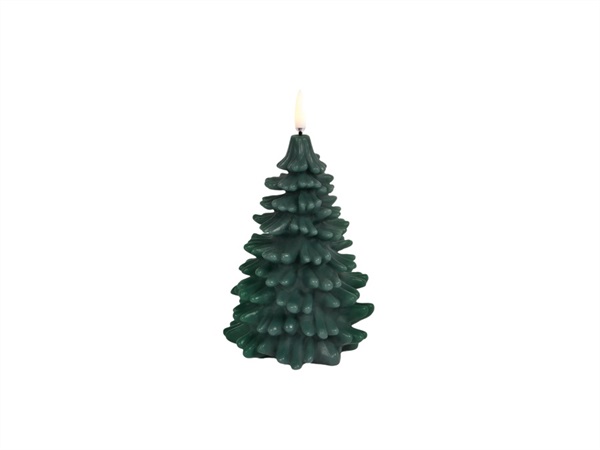 UYUNI LIGHTING Smooth, candela albero, natale, verde, 10x15 cm