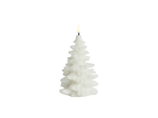 UYUNI LIGHTING Smooth, candela albero, natale, bianco, 10x15 cm