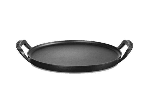 LE CREUSET Bbq outdoor, teglia per pizza 35 cm in ghisa vetrificata - nero