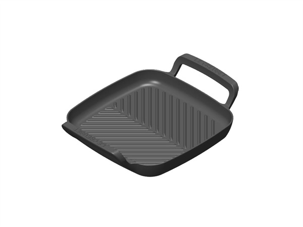 LE CREUSET Bbq outdoor, grill quadrato 26x26 cm in ghisa vetrificata - nero