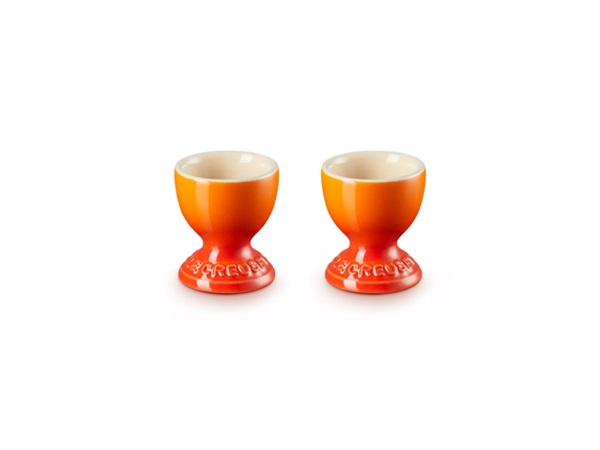 LE CREUSET Set 2 porta uovo in gres vetrificato - arancio