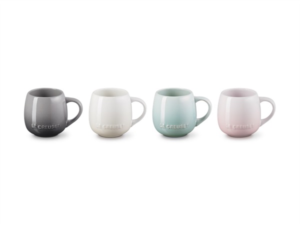 LE CREUSET Coupe, set 4 tazze mug in gres vetrificato 0,32 Lt - colori assortiti