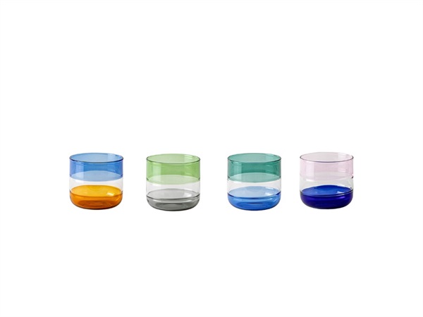 LIVELLARA S.R.L. Stacks, set 4 bicchieri tumbler bassi 250 ml