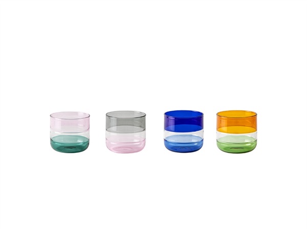 LIVELLARA S.R.L. Stacks, set 4 bicchieri tumbler bassi 250 ml