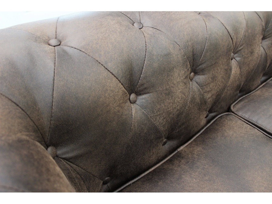 MAGAZZINI COSMA S.P.A. DIVANO 2 POSTI CHESTERFIELD IN ECOPELLE VINTAGE MARRONE