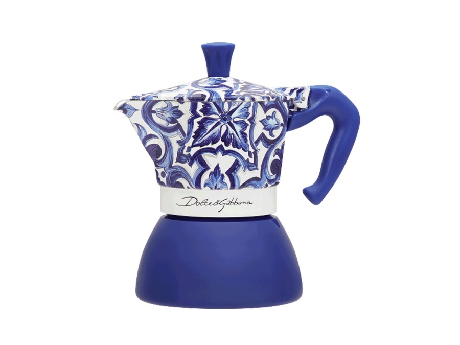 BIALETTI INDUSTRIE Dolce&gabbana, moka a induzione, blu mediterraneo - 4 tazze