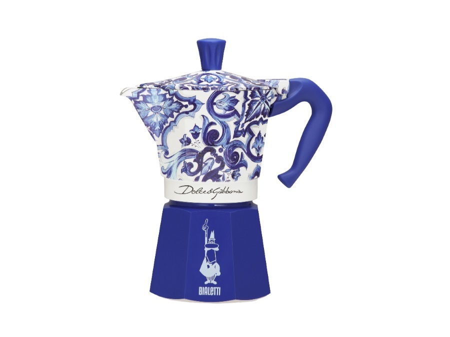 BIALETTI INDUSTRIE Dolce&gabbana, moka a induzione, blu mediterraneo - 6 tazze