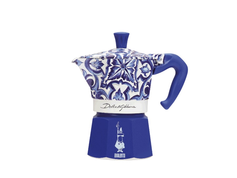 BIALETTI INDUSTRIE Dolce&gabbana, moka express, blu mediterraneo - 3 tazze