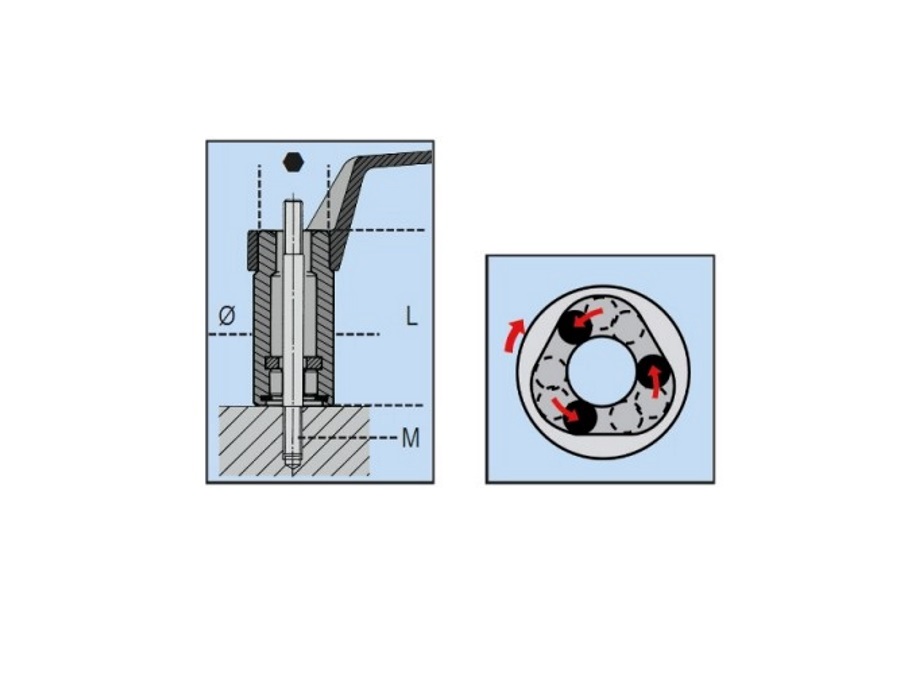 BETA UTENSILI ESTRATTORI A RULLI PER VITI PRIGIONIERE CON ATTACCO QUADRO FEMMINA 1/2" - ART. 1433