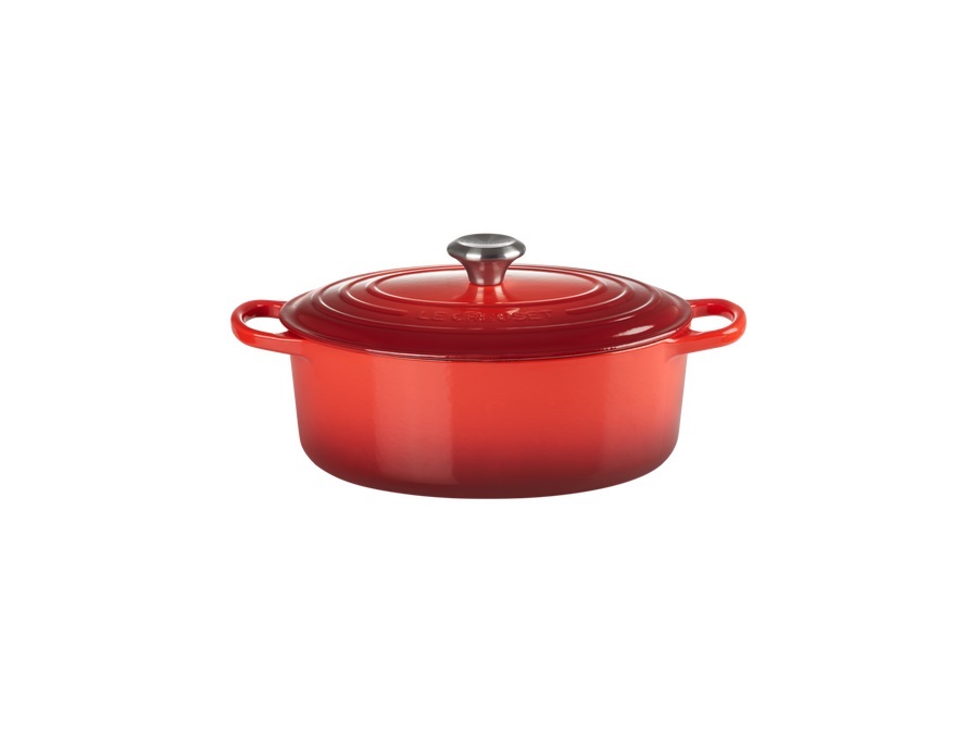 LE CREUSET Evolution, cocotte ovale 27 cm in ghisa vetrificata - ciliegia