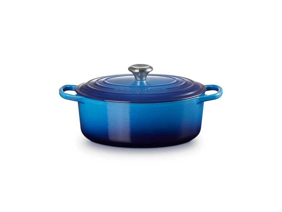 LE CREUSET Evolution, cocotte ovale 29 cm in ghisa vetrificata - azure blu