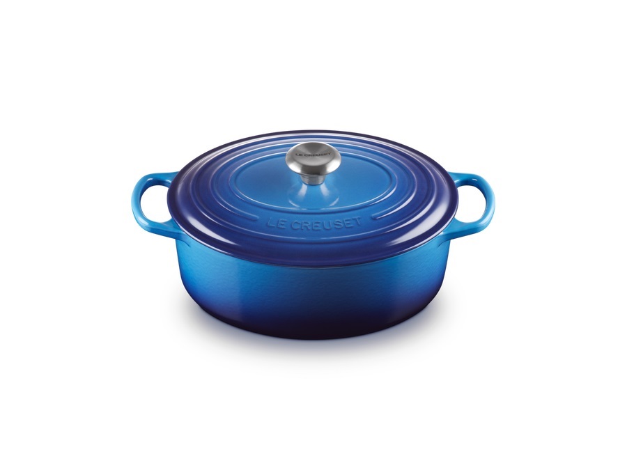 LE CREUSET Evolution, cocotte ovale 29 cm in ghisa vetrificata - azure blu