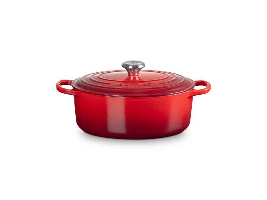 LE CREUSET Evolution, cocotte ovale 29 cm in ghisa vetrificata - ciliegia