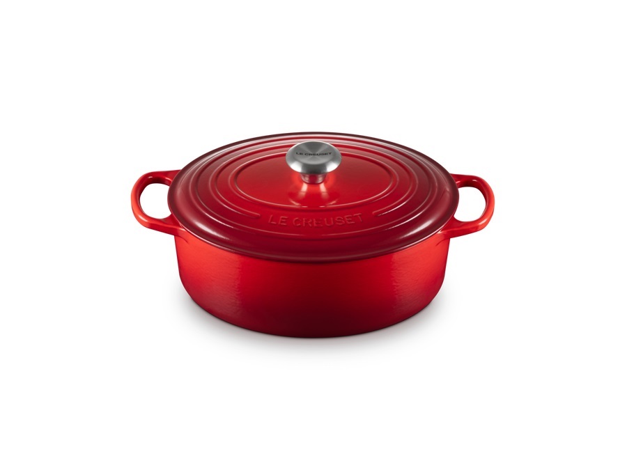 LE CREUSET Evolution, cocotte ovale 29 cm in ghisa vetrificata - ciliegia