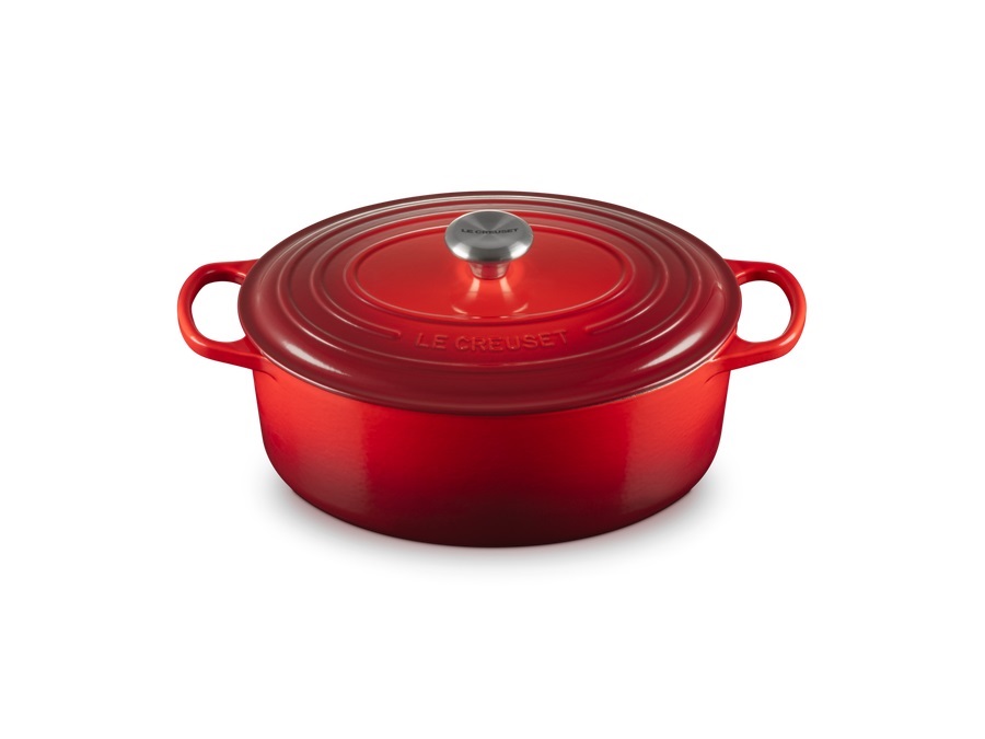 LE CREUSET Evolution, cocotte ovale 31 cm in ghisa vetrificata - ciliegia