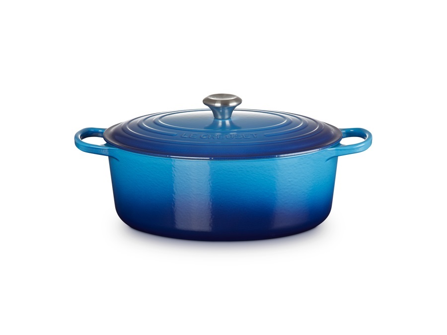 LE CREUSET Evolution, cocotte ovale 33 cm in ghisa vetrificata - azure blu