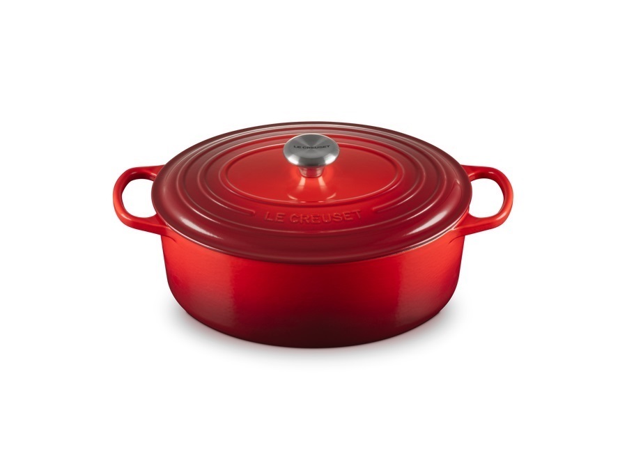 LE CREUSET Evolution, cocotte ovale 33 cm in ghisa vetrificata - ciliegia