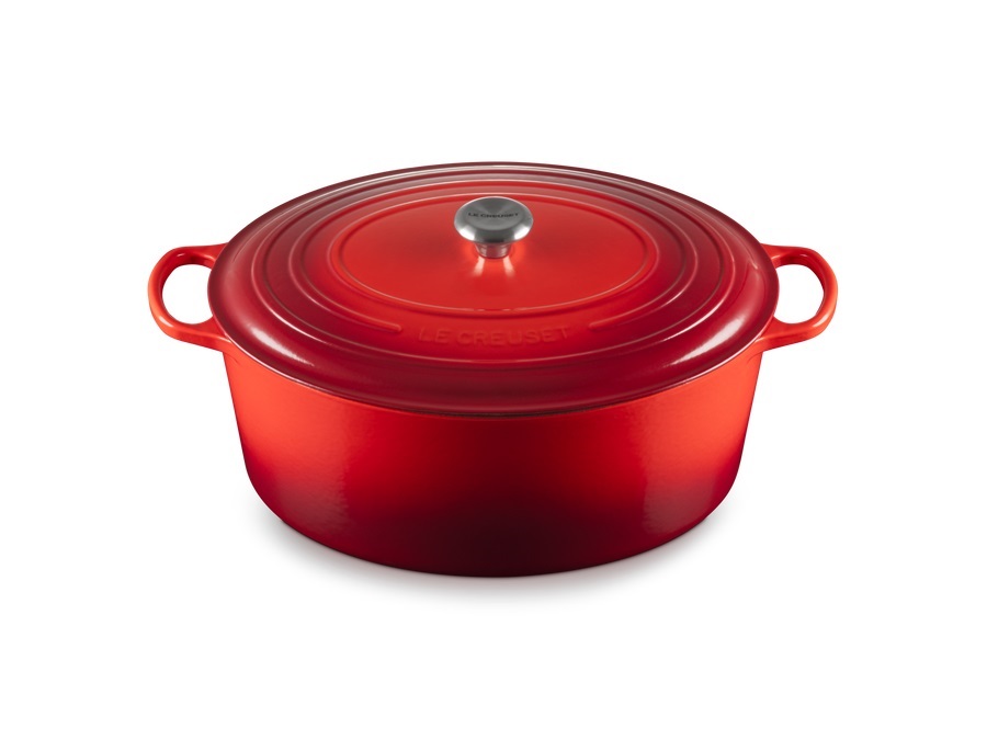 LE CREUSET Evolution, cocotte ovale 40 cm in ghisa vetrificata - ciliegia