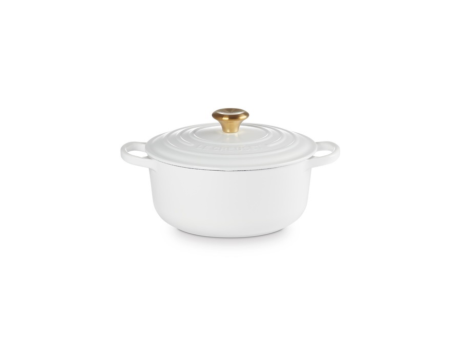 LE CREUSET Evolution, cocotte rotonda 20 cm in ghisa vetrificata - bianco