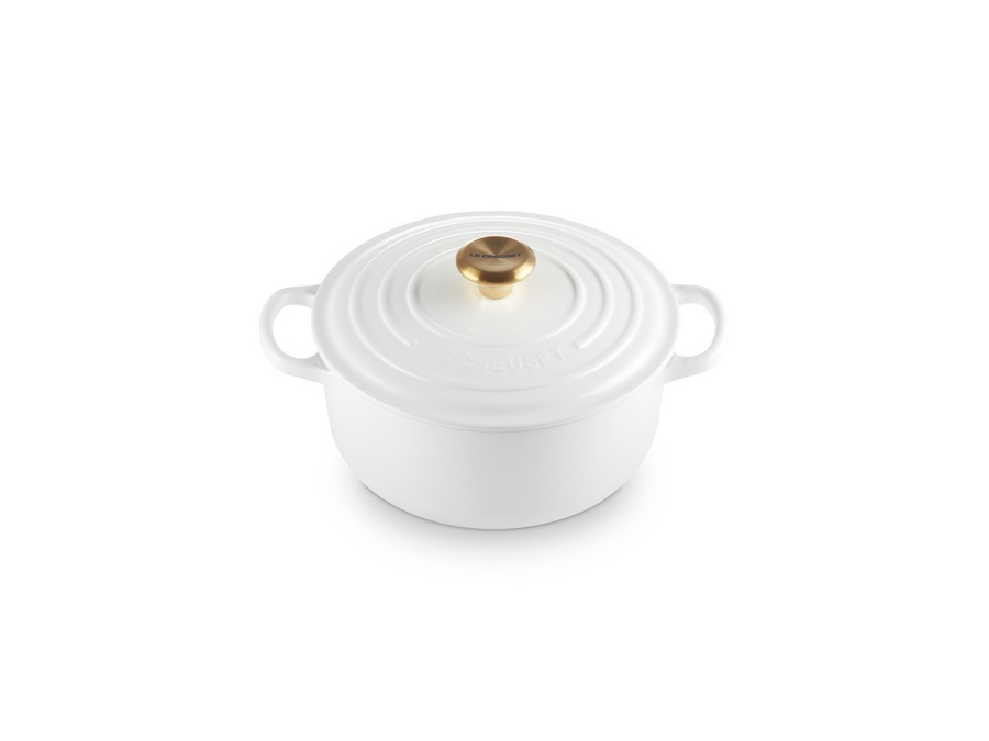 LE CREUSET Evolution, cocotte rotonda 20 cm in ghisa vetrificata - bianco