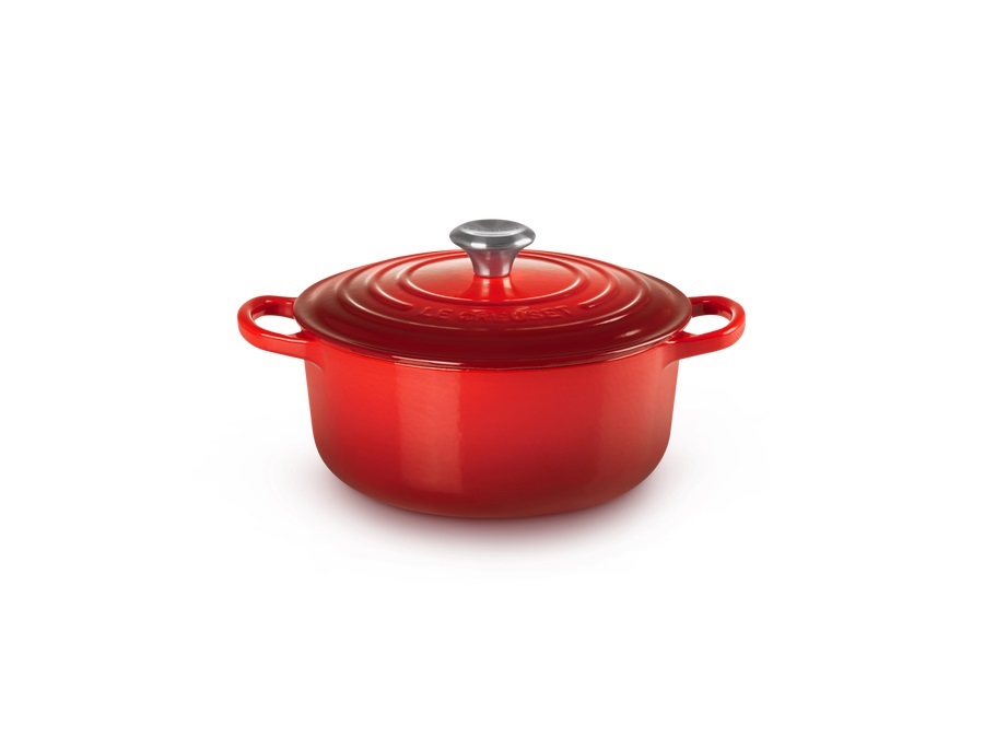 LE CREUSET Evolution, cocotte rotonda 22 cm in ghisa vetrificata - ciliegia