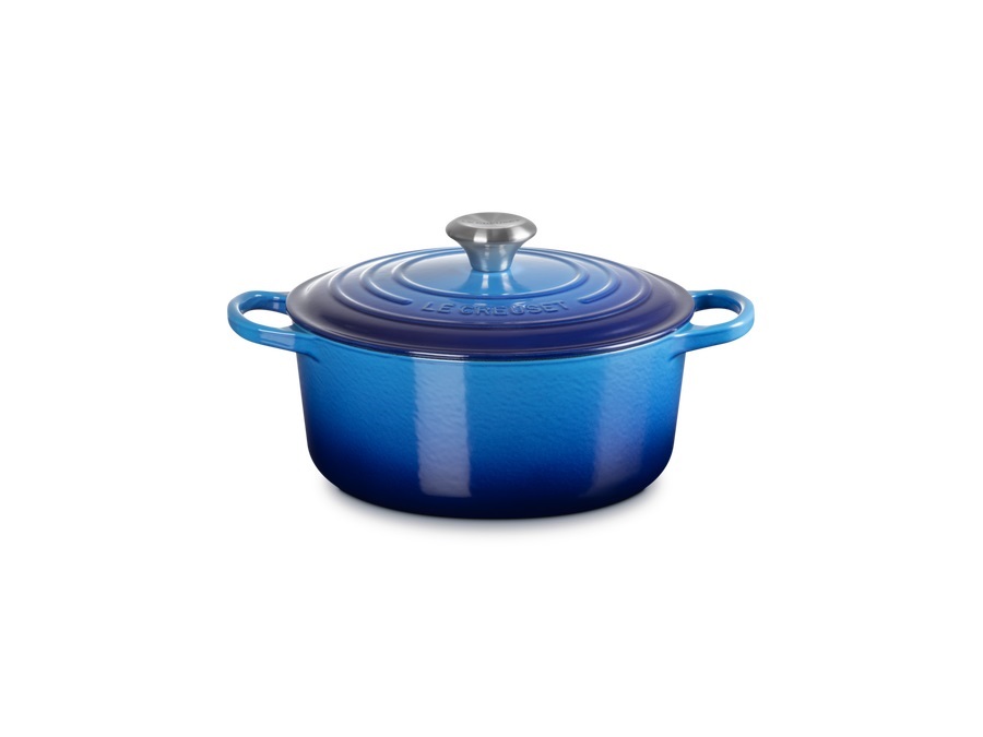 LE CREUSET Evolution, cocotte rotonda 24 cm in ghisa vetrificata - azure blu