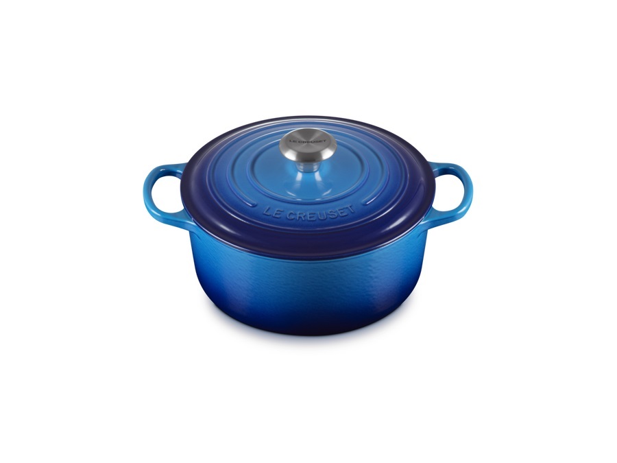 LE CREUSET Evolution, cocotte rotonda 24 cm in ghisa vetrificata - azure blu