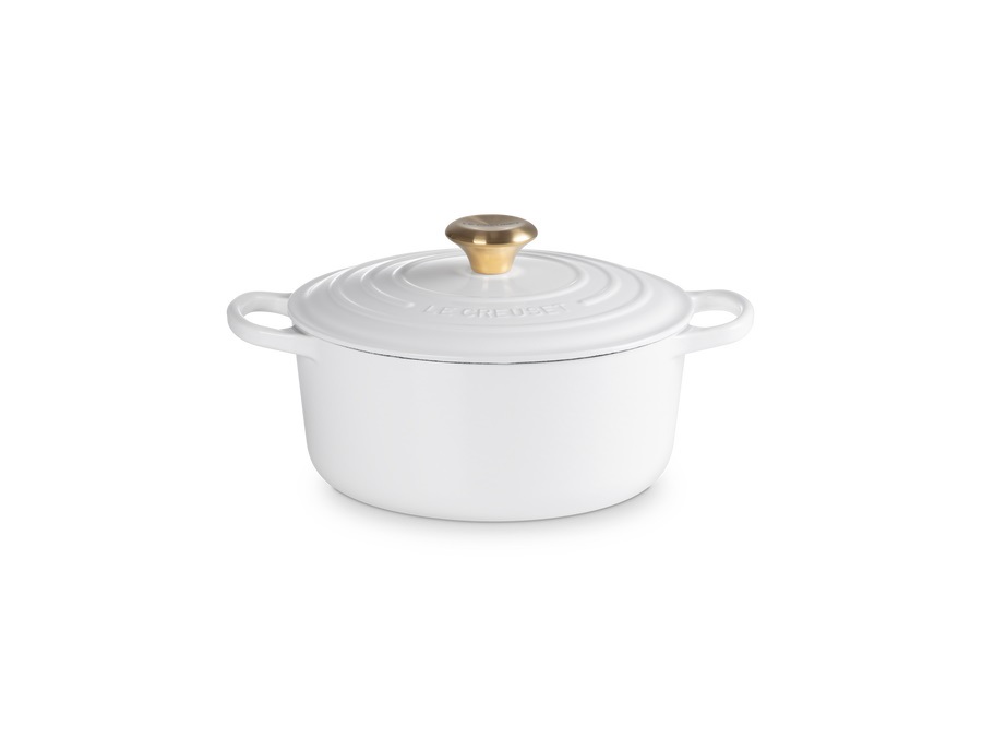 LE CREUSET Evolution, cocotte rotonda 24 cm in ghisa vetrificata - bianco