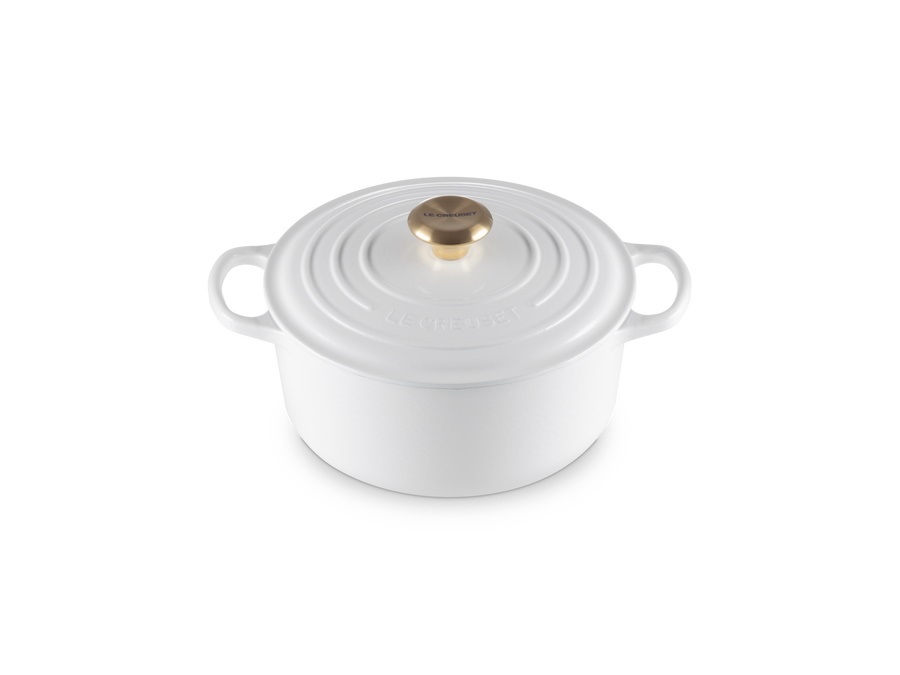 LE CREUSET Evolution, cocotte rotonda 24 cm in ghisa vetrificata - bianco