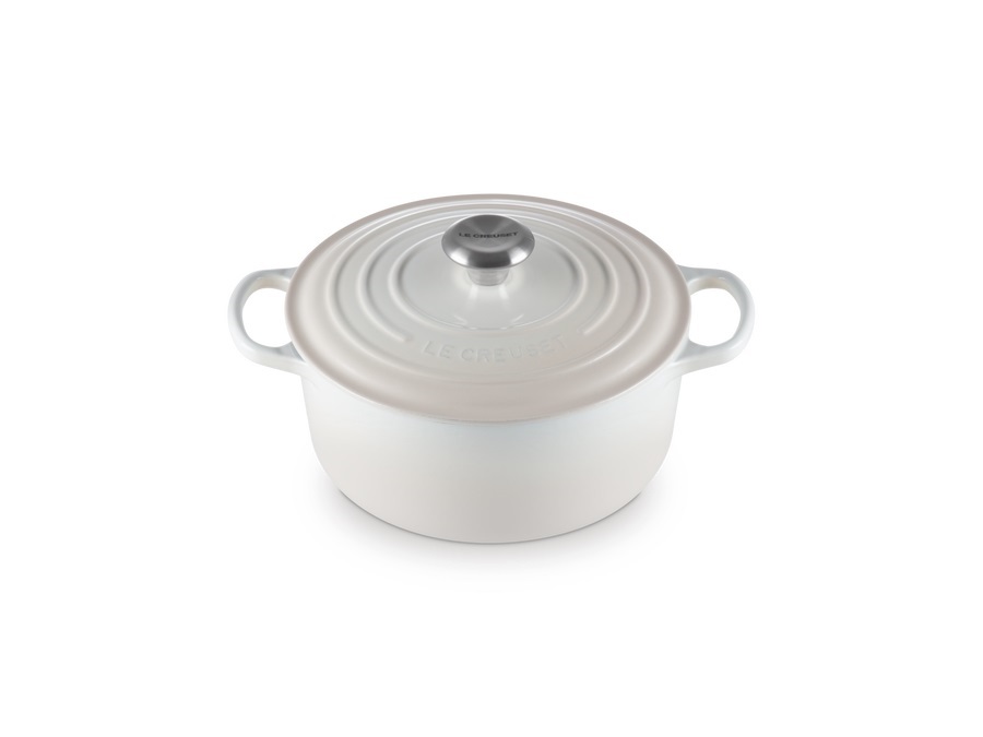 LE CREUSET Evolution, cocotte rotonda 24 cm in ghisa vetrificata - meringue