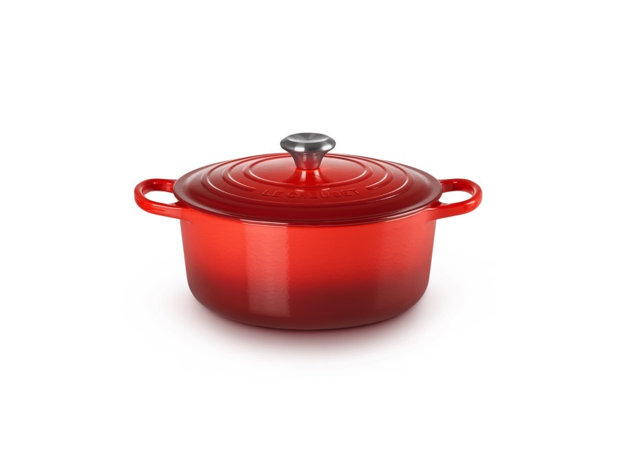 LE CREUSET Evolution, cocotte rotonda 26 cm in ghisa vetrificata - ciliegia