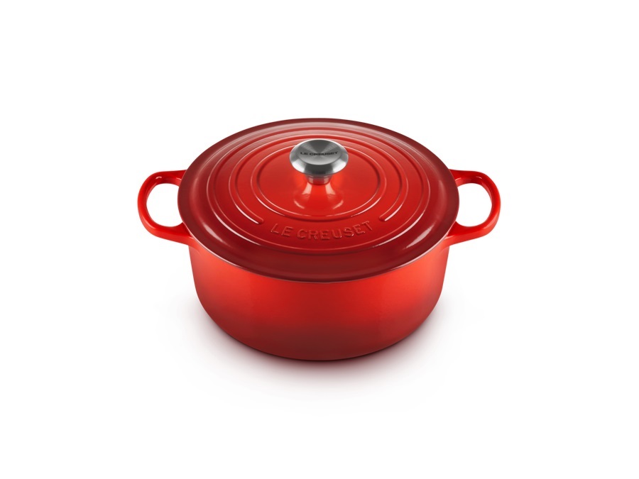 LE CREUSET Evolution, cocotte rotonda 26 cm in ghisa vetrificata - ciliegia