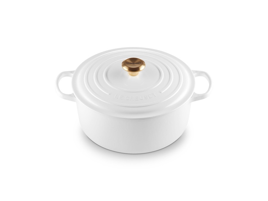 LE CREUSET Evolution, cocotte rotonda 28 cm in ghisa vetrificata - bianco