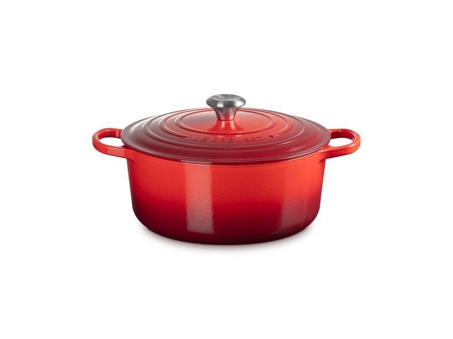 LE CREUSET Evolution, cocotte rotonda 28 cm in ghisa vetrificata - ciliegia