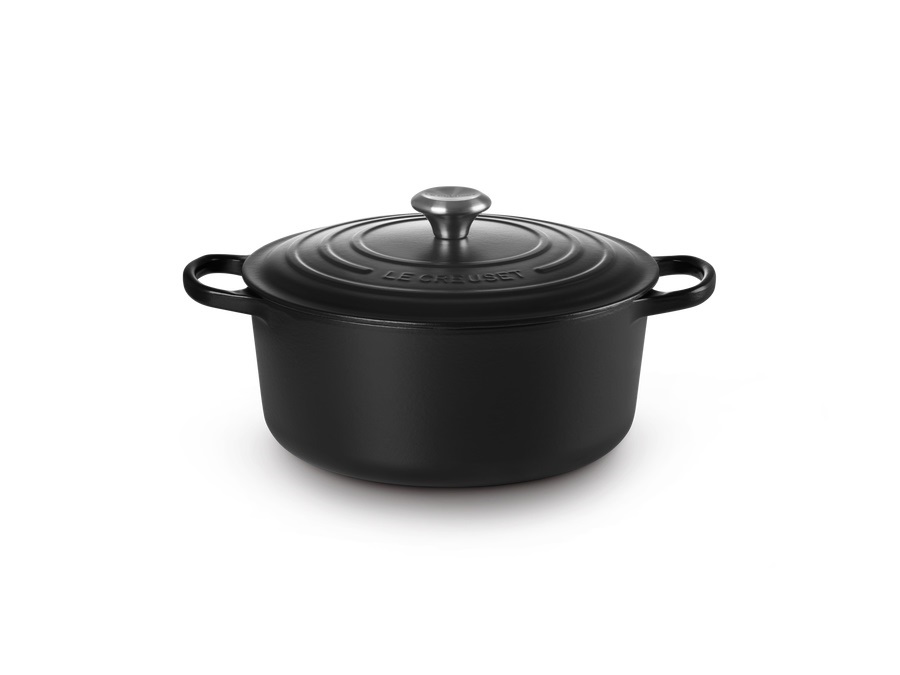 LE CREUSET Evolution, cocotte rotonda 28 cm in ghisa vetrificata - nero