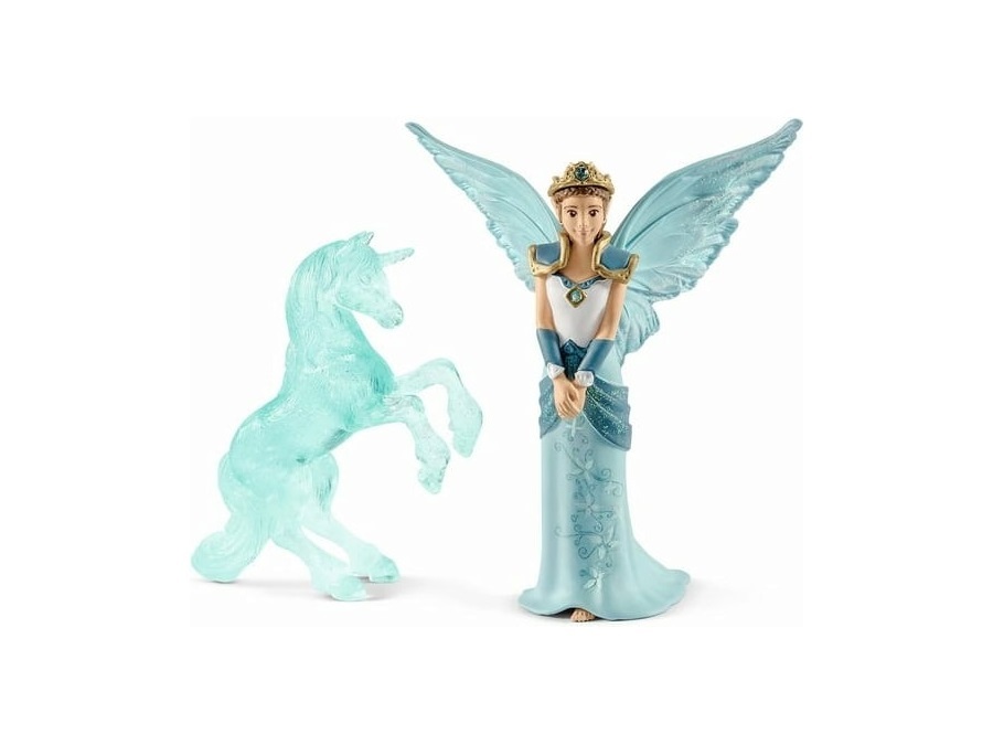 Schleich eyela con unicorno scultura di ghiaccio