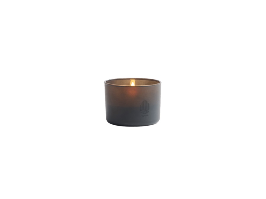 UYUNI LIGHTING Glass candels, candela in vetro, grigio, 8,2x6 cm