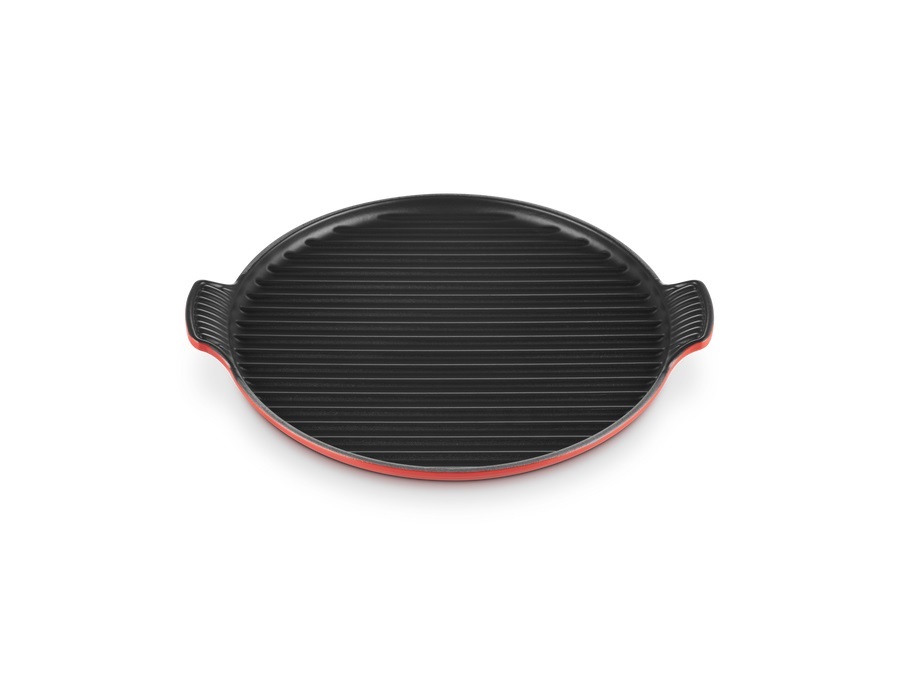 LE CREUSET Grill rotondo xl con manico 32 cm in ghisa vetrificata - ciliegia