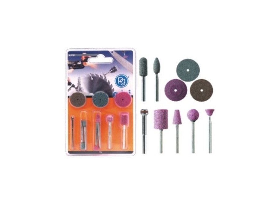 PG TOOLS kit 10 accessori per smerigliatura ed affilatura