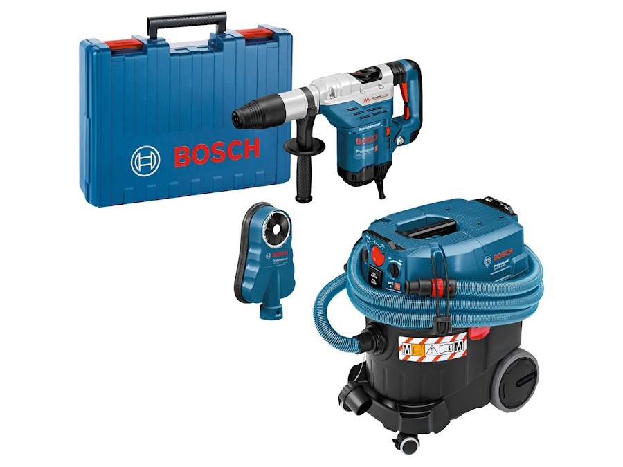 BOSCH Kit Bosch trapano a percussione GBH 5-40 DCE + aspiratore GAS 35 M AFC + GDE 68