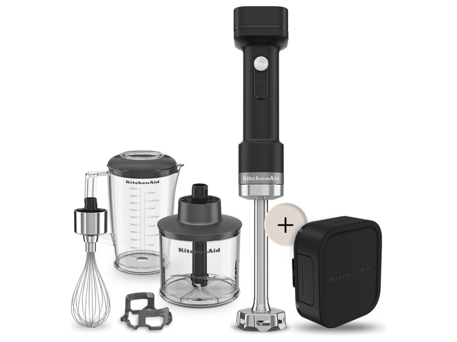 KITCHENAID KITCHENAID GO, FRULLATORE AD IMMERSIONE SENZA FILI CON BATTERIA E ACCESSORI, NERO OPACO