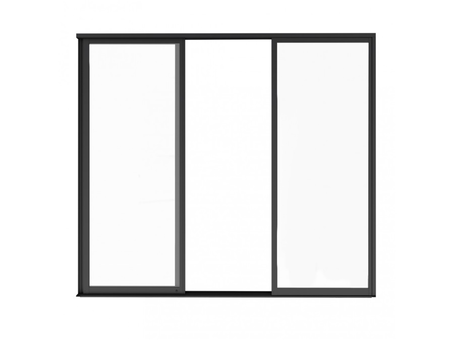 MAGAZZINI COSMA S.P.A. Laterale scorrevole con vetro per pergola bioclimatica, lato da 3 mt, antracite