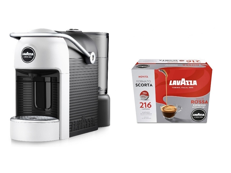 LAVAZZA Lavazza A Modo Mio Jolie Evo Bianca + 216 Capsule Qualità Rossa