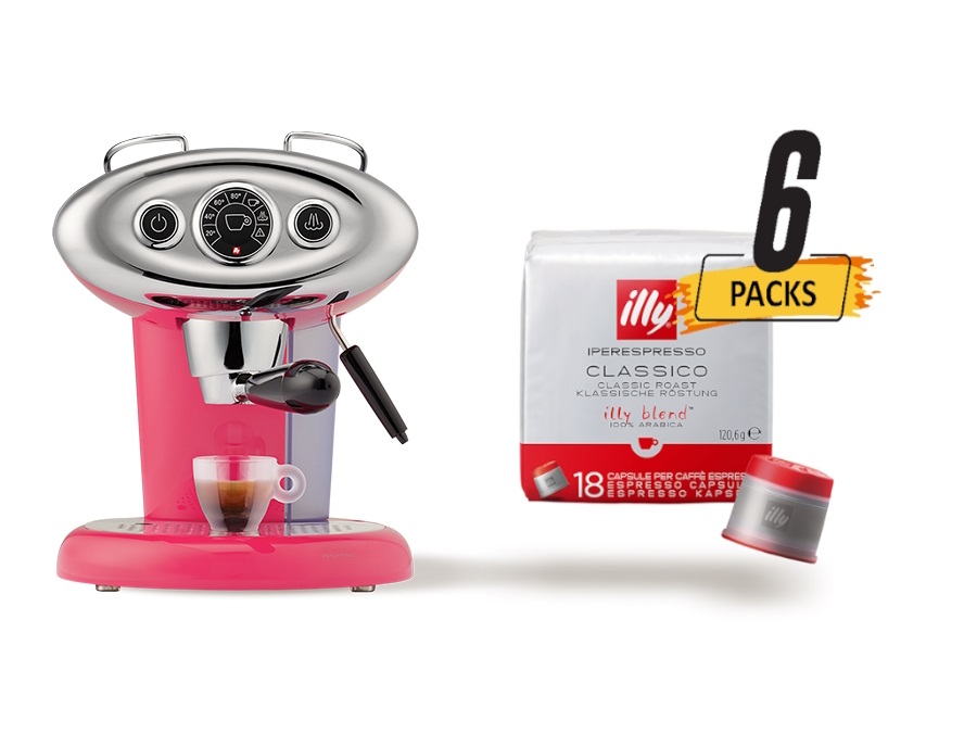 ILLYCAFFE' S.P.A Macchina caffè x7.1 rosa+108 capsule iperespresso classico