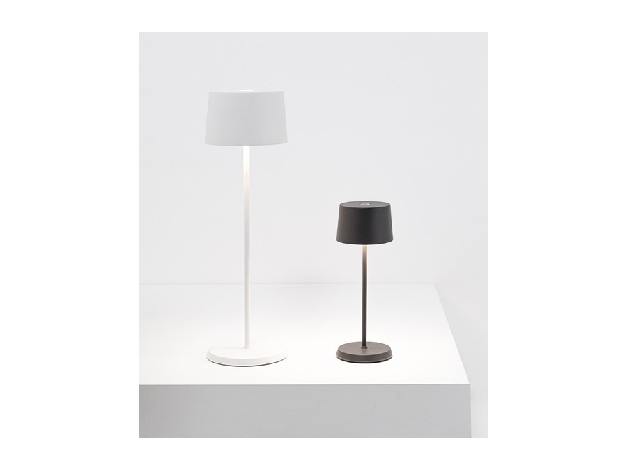 ZAFFERANO S.R.L. Micro olivia pro lampada da tavolo ricaricabile di zafferano - grigio scuro